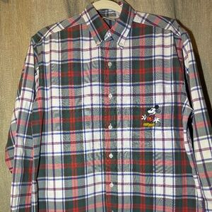 Disney | Vintage Plaid Mickey button up shirt | Size S